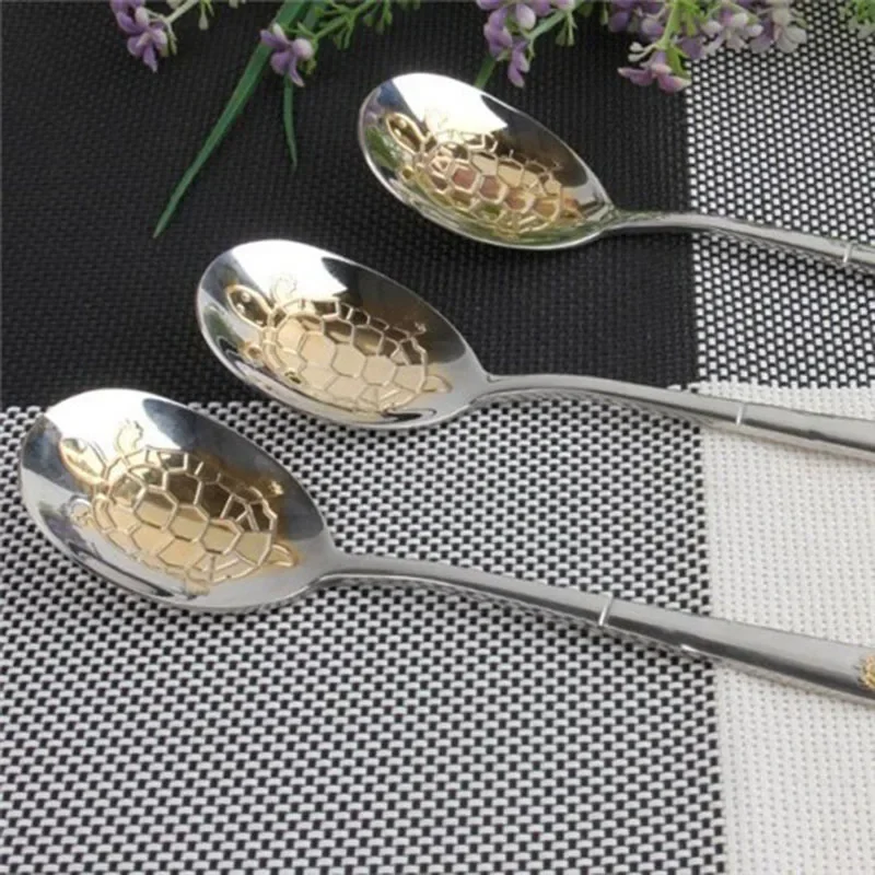 Gold Cutlery Flatware - 1 조각 저녁 식사 숟가락 금도금