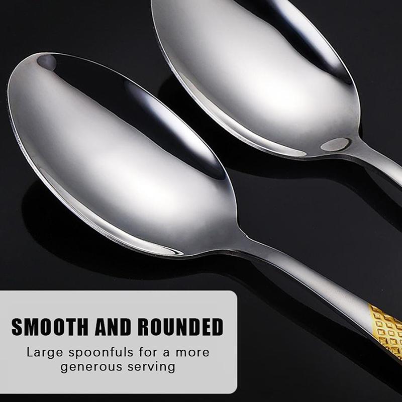 새로운 주방용품 세트 스테인리스 스틸 스푼 및 포크 세 - Gold Cutlery Flatware 리뷰 및 가격